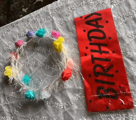 Birthday Girl Red Sash with Crown