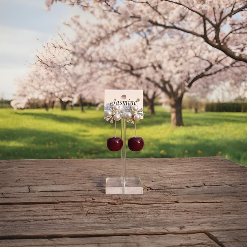 Cherry Pearl Blossom Earrings
