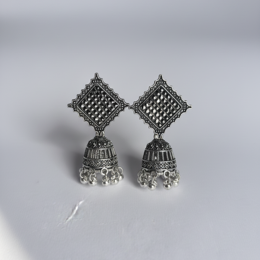 Silver Square Earring